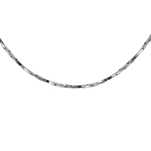 Chaîne en argent rhodié torsade diamanté épaisseur 0.6mm longueur 42cm