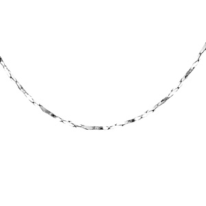 Chaîne en argent rhodié torsade diamanté épaisseur 0.6mm longueur 45cm
