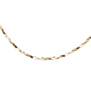 Chaîne en argent et dorure jaune torsade diamanté épaisseur 0.8mm longueur 40cm