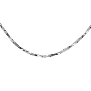 Chaîne en argent rhodié torsade diamanté épaisseur 0.8mm longueur 42cm