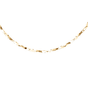 Chaîne en argent et dorure jaune torsade diamanté épaisseur 0.8mm longueur 45cm
