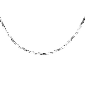 Chaîne en argent rhodié torsade diamanté épaisseur 1.1mm longueur 42cm