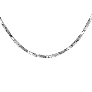 Chaîne en argent rhodié torsade diamanté épaisseur 1.1mm longueur 45cm