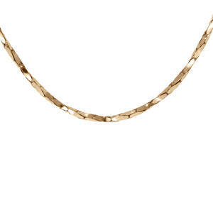 Chaîne en argent et dorure jaune torsade diamanté épaisseur 1.1mm longueur 45cm
