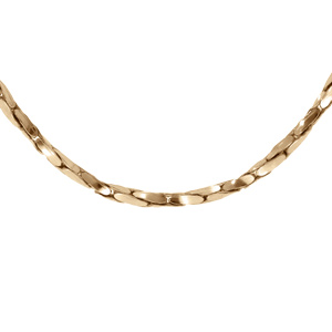 Chaîne en argent dorure jaune torsade diamanté épaisseur 1.4mm longueur 42cm
