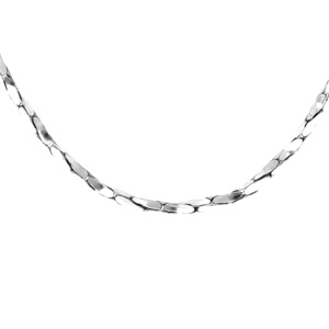 Chaîne en argent rhodié torsade diamanté épaisseur 1.4mm longueur 45cm