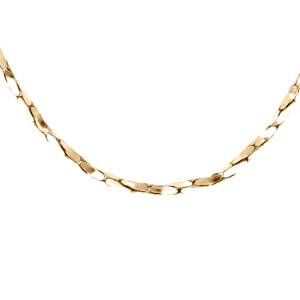 Chaîne en argent dorure jaune torsade diamanté épaisseur 1.4mm longueur 45cm