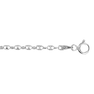 Chaîne en argent maille grains de café longueur 40cm