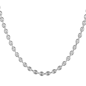 Chaîne en argent maille grains de café longueur 50cm et largeur 6mm