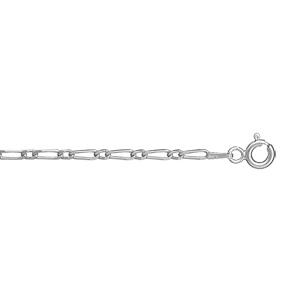 Chaîne pour enfant en argent mailles 1+1 largeur 2mm et longueur 35cm + 2cm de rallonge