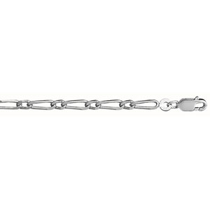 Chaîne en argent mailles 1+1 largeur 3mm et longueur 45cm