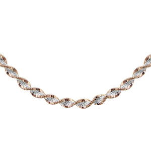 Chaîne en argent mailles vrillées avec dorure rose sur les bords- longueur 42cm