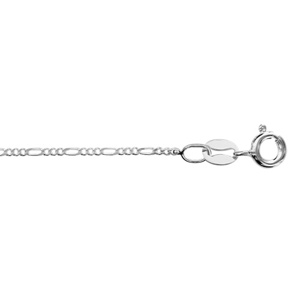 Chaîne en argent rhodié mailles 1+3 largeur 1,2mm et longueur 40cm