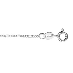 Chaîne en argent rhodié mailles 1+3 largeur 1,4mm et longueur 40cm