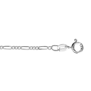 Chaîne en argent rhodié mailles 1+3 largeur 1,8mm et longueur 45cm