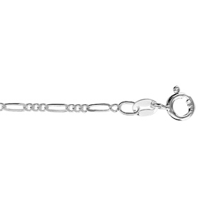 Chaîne en argent rhodié mailles 1+3 largeur 1,8mm et longueur 50cm