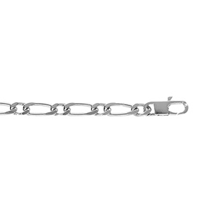 Chaîne en argent mailles 1+1 largeur 4mm et longueur 45cm