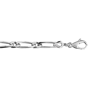 Chaîne en argent rhodié mailles 1+1 largeur 4mm et longueur 55cm