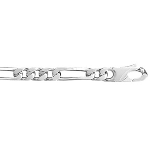 Chaîne en argent rhodié mailles 1+3 largeur 5mm et longueur 45cm