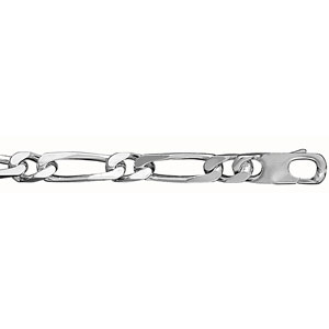 Chaîne en argent mailles 1+1 largeur 7mm et longueur 55cm