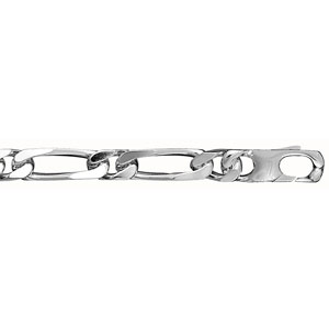 Bracelet en argent chaîne maille figaro 1+1 largeur 8mm et longueur 21cm