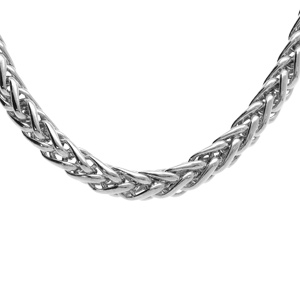 Collier en argent rhodié maille palmier longueur 46cm