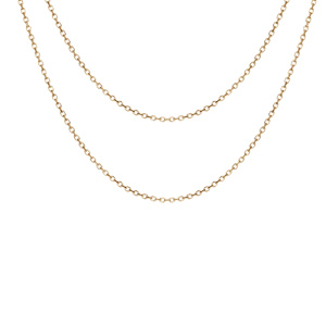 Collier en argent et dorure jaune double chaînes 40 et 45cm