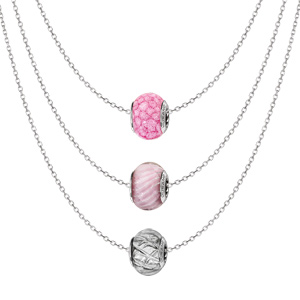 Collier Charms Thabora création Rose fruité