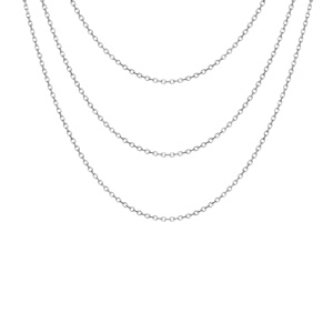 Collier en argent rhodié 3 chaînes 40/45/50cm
