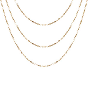 Collier en argent et dorure jaune triple chaînes 40/45/50cm