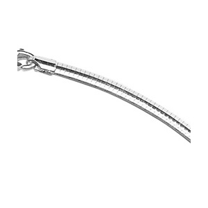Collier en argent maille oméga bombée de 3mm – longueur 42cm