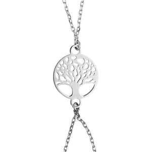 Parure de main en argent rhodié avec pastille arbre de vie