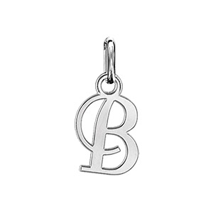 Pendentif en argent lettre B en lettrine anglaise stylisée