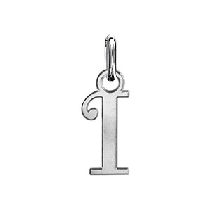 Pendentif en argent lettre I en lettrine anglaise stylisée