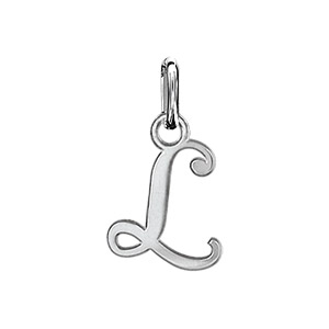 Pendentif en argent lettre L en lettrine anglaise stylisée