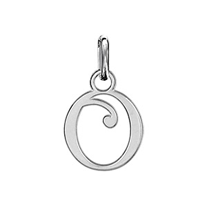 Pendentif en argent lettre O en lettrine anglaise stylisée