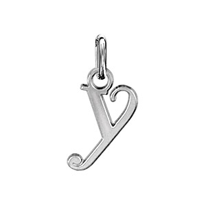 Pendentif en argent lettre Y en lettrine anglaise stylisée