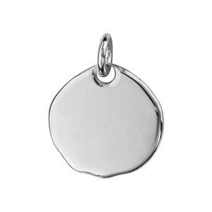 Pendentif en argent galet à graver petit modèle – plaque prestige