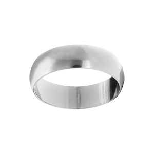 Alliance demi-jonc en argent rhodié 6mm