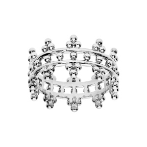 Bague en argent rhodié style bohême