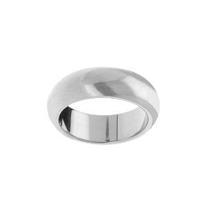 Alliance demi-jonc en argent rhodié 7mm