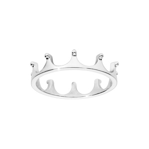 Bague en argent rhodié couronne