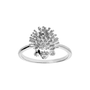 Bague en argent rhodié herisson