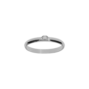 Anneau demi-jonc 2mm en argent rhodié  pour charm’s à personaliser