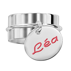 Bague en argent ruban de 10mm avec médaillon à graver