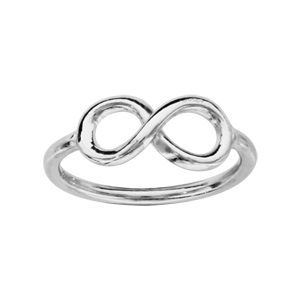 Bague de phalange en argent rhodié motif infini simple