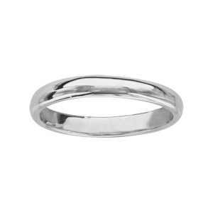 Bague de phalange en argent rhodié anneau lisse