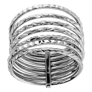 Bague en argent rhodié semainier diamanté