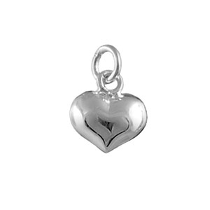 Pendentif en argent petit coeur bombé