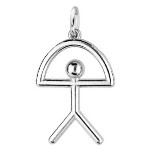 Pendentif argent massif rhodié « indalo » très grand modèle